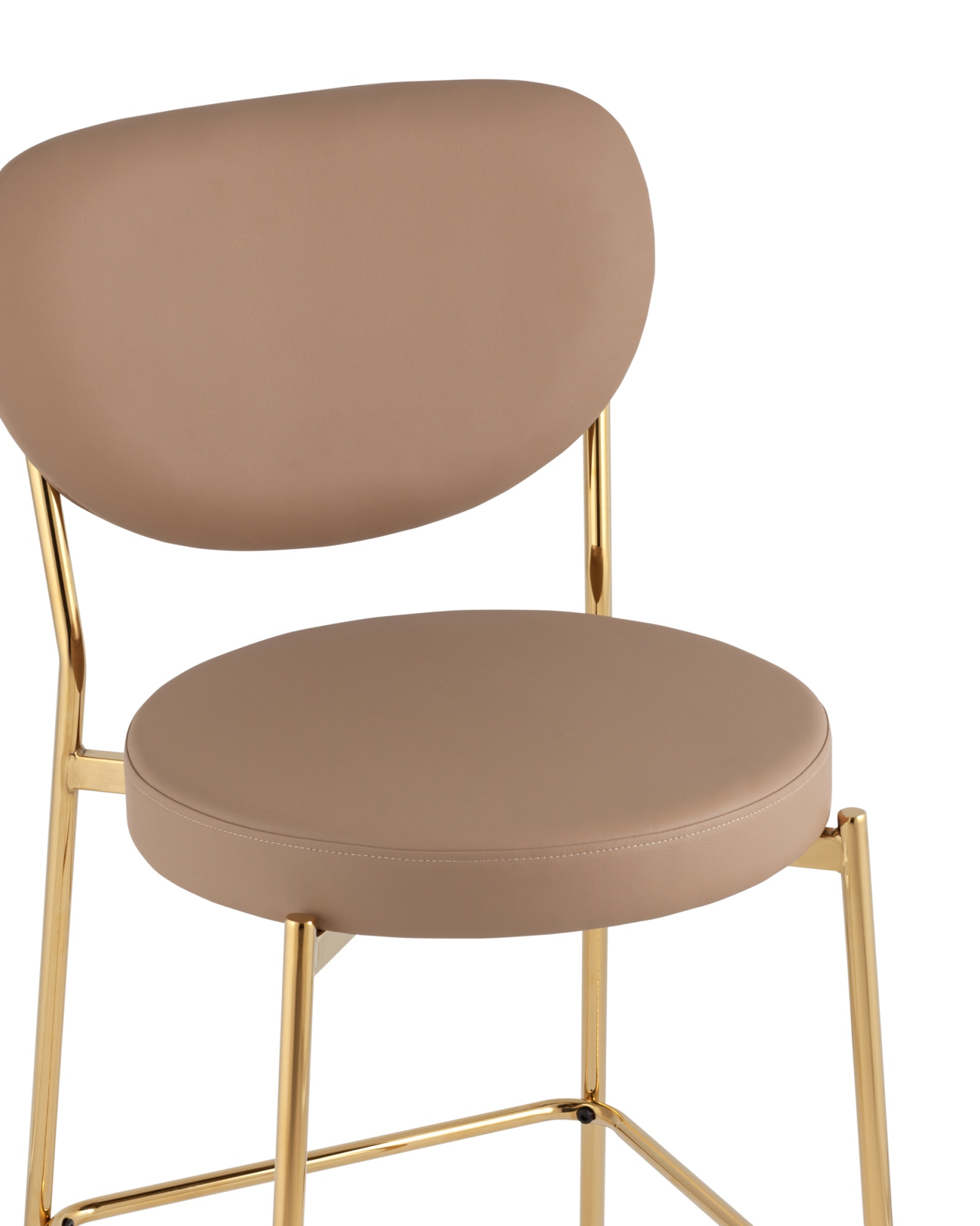Стул полубарный Барбара NEW экокожа бежевая золотые ножки Stool Group