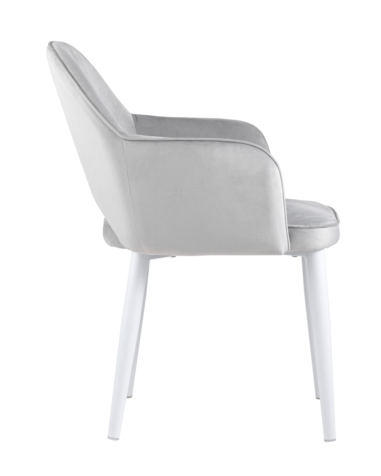 Стул Венера велюр серый ножки белые Stool Group