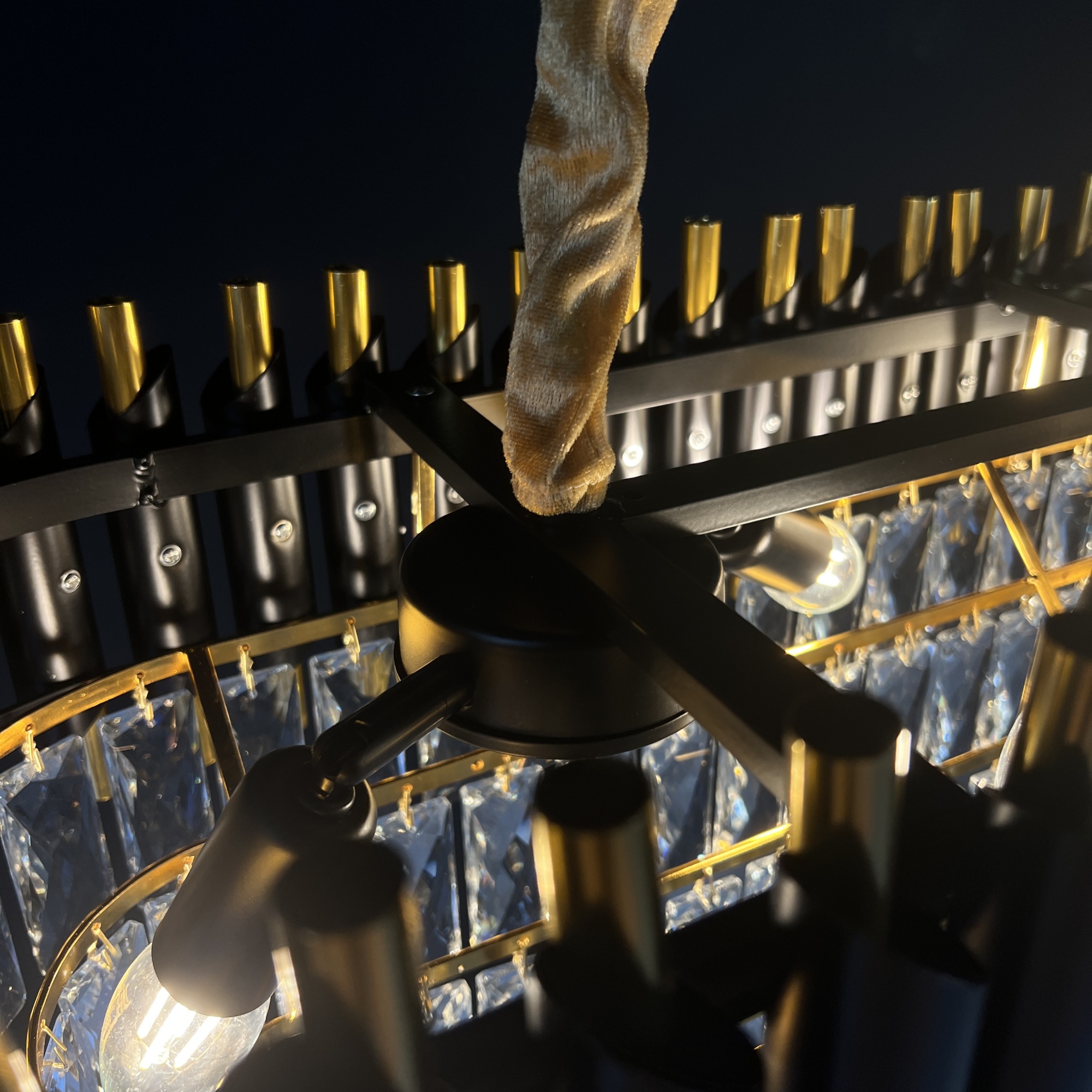 Люстра Empire Black Rectangular Chandelier Crystal By Imperiumloft