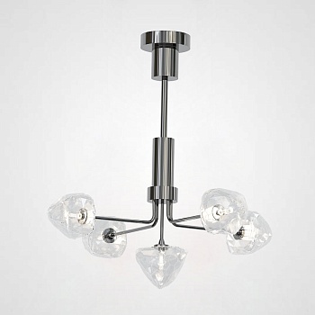 Люстра на штанге ICE 5 lamps Black by ImperiumLoft