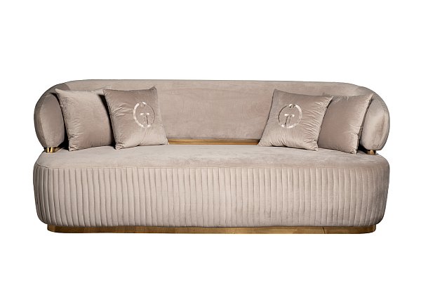Диван Glarus трехместный велюровый серый Garda Decor 102AN-DIV-1303-SER