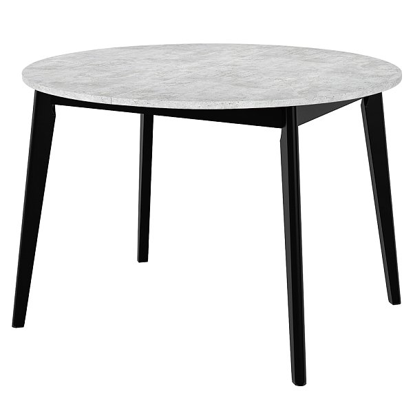 Стол Oslo круглый 110-140см, Бетон лайт, чёрный Bradex Home FR 0803