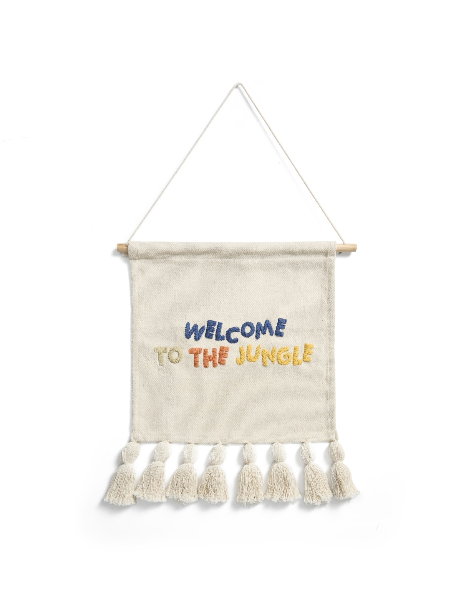 Настенный гобелен из хлопка Tandani бежевого цвета с разноцветными буквами и бахромой, 40 x 50 см La Forma (ex Julia Grup)
