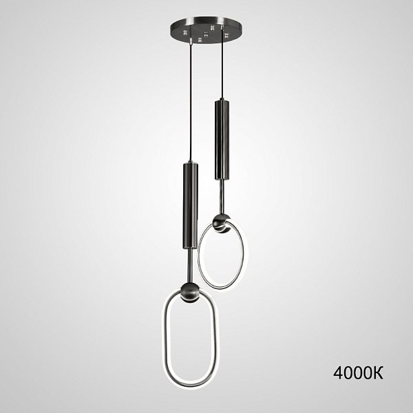 Подвесной светильник RING DUO B Black 4000К by ImperiumLoft
