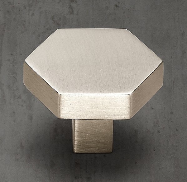 Ручка-кнопка Restoration Hardware Lambeth Hex. d.3.8 Satin Nickel