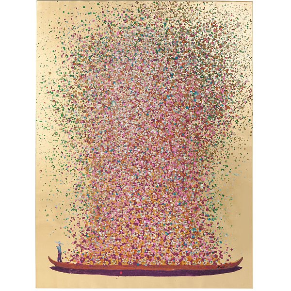 Картина на холсте Flower Boat Gold Pink 40x50cm KARE 57870