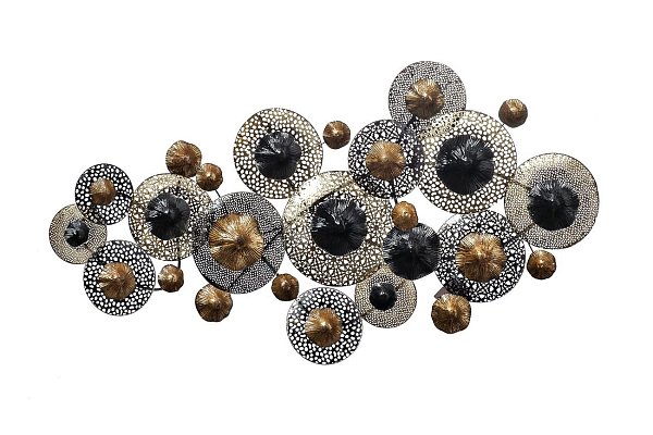 Декор настенный "Цветы" черно-золотые Garda Decor 37SM-0375-R