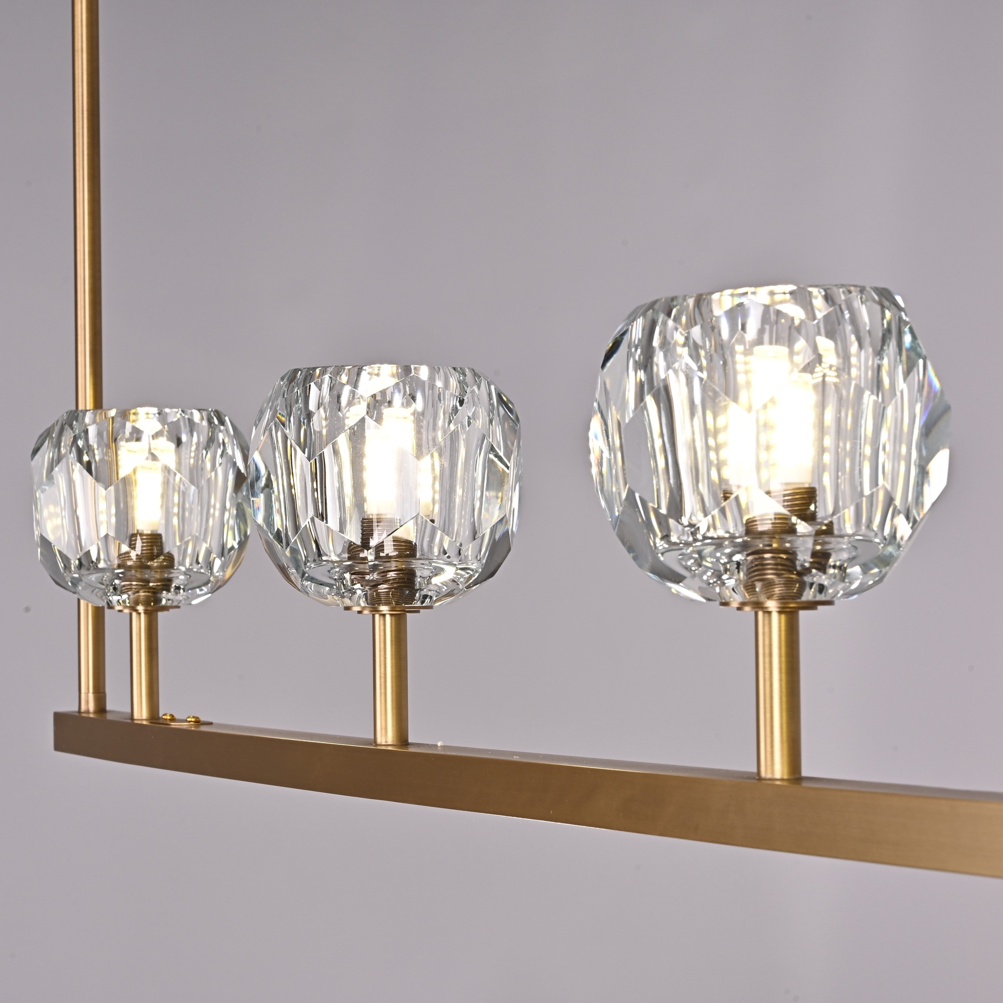 Люстра RH Boule De Cristal Linear Chandelier 5 Bronze by ImperiumLoft