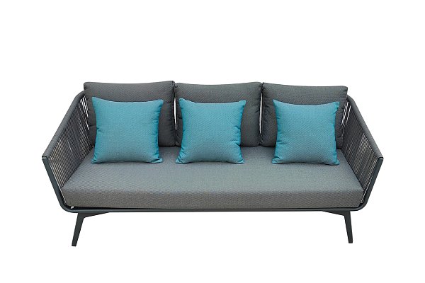 Диван Arial трехместный уличный серый Garda Decor 129KN-02613