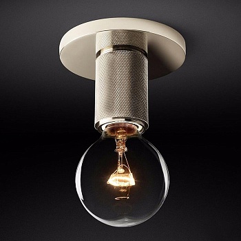 Потолочный светильник RH Utilitaire Socket Flushmount Silver by ImperiumLoft