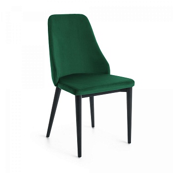 Стул Roxie черного дерева черный бархатный зеленый La Forma (ex Julia Grup)