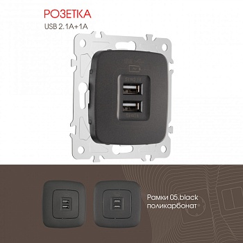 Розетка Arte Milano 205.46-1.black