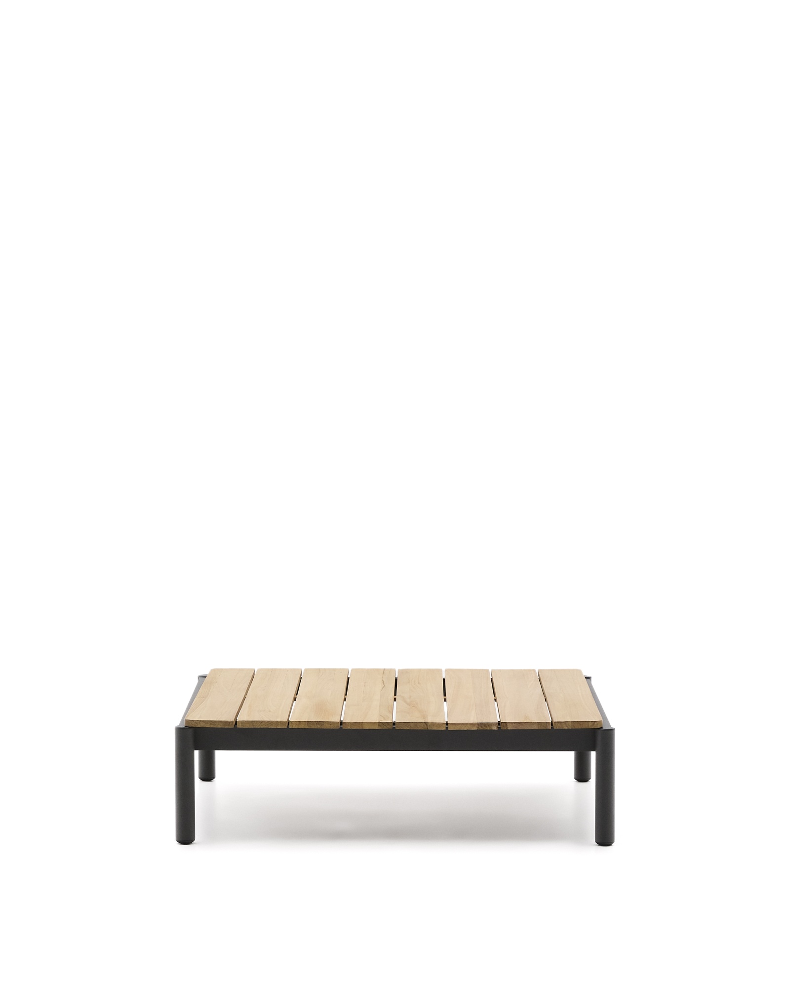 Журнальный столик Sorells из серого алюминия и тикового дерева 89 x 91 см La Forma (ex Julia Grup)