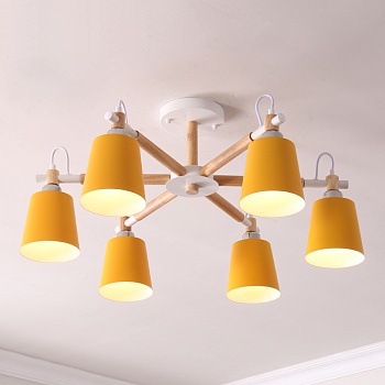 Люстра на штанге VARDA 6 lamps Yellow by ImperiumLoft