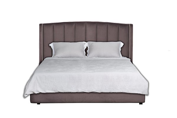 Кровать Odry с подъемным механизмом и бельевым ящиком лилово-серая Garda Decor ODRY1К-160M-Vel19+Vel09