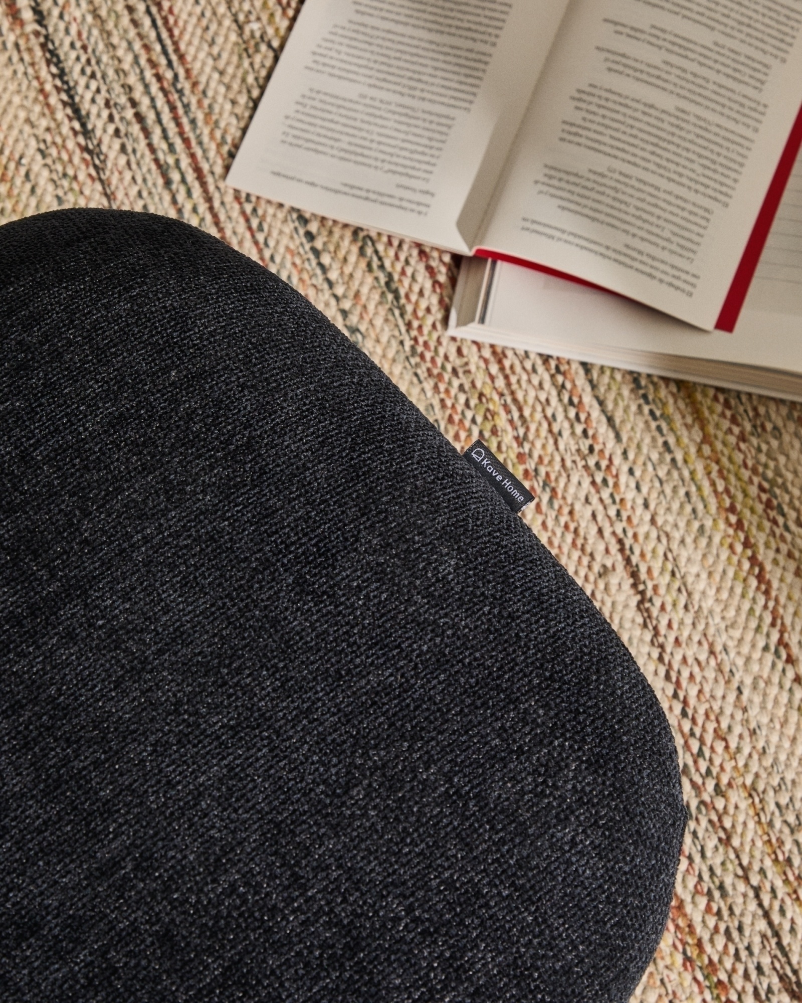 Teryl Пуф из шенилла синего цвета с серым металлом La Forma (ex Julia Grup)