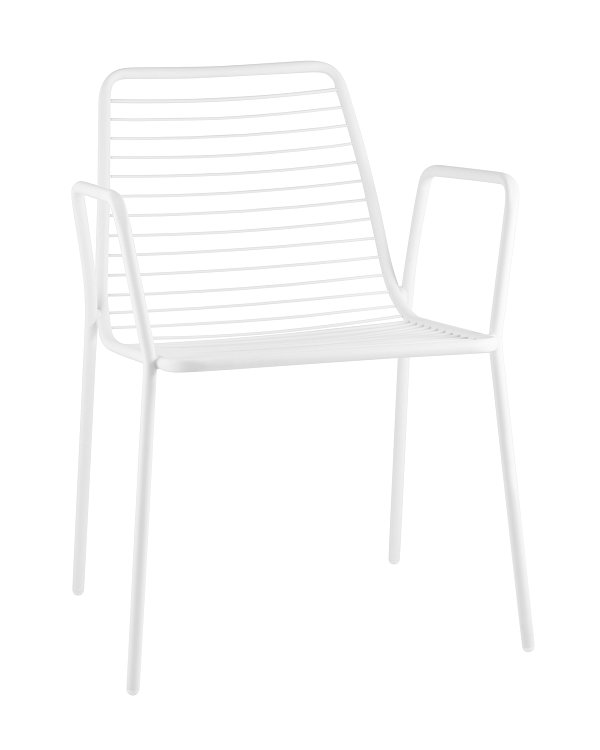Стул с подлокотниками Дели металл белый Stool Group