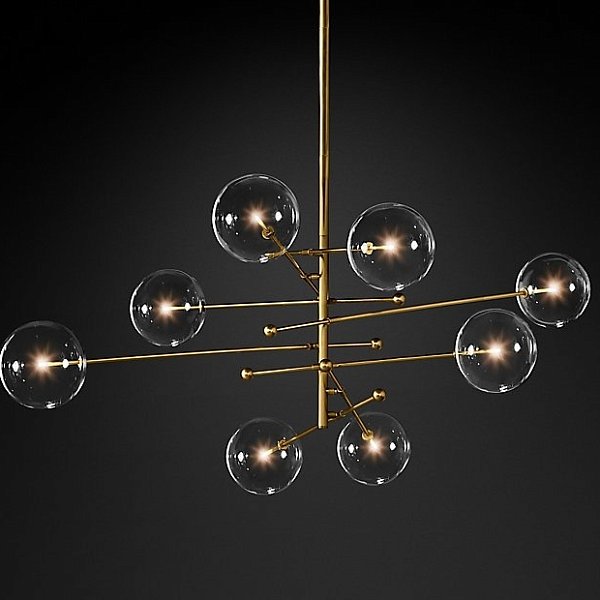 Люстра Restoration Hardware Glass Globe Mobile 79" Lacquered Burnished Brass
