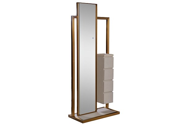 Зеркало напольное с тумбой и подсветкой (светлый шпон) Garda Decor 58DB-18158ZERK