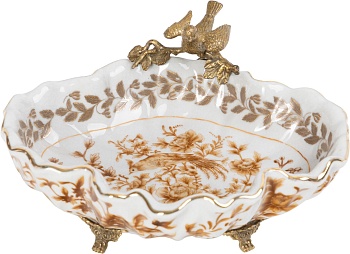 Блюдо с птичкой Glasar C482C/FD3462E