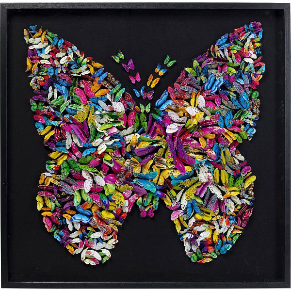 Украшение настенное в рамке Butterfly 51628 KARE