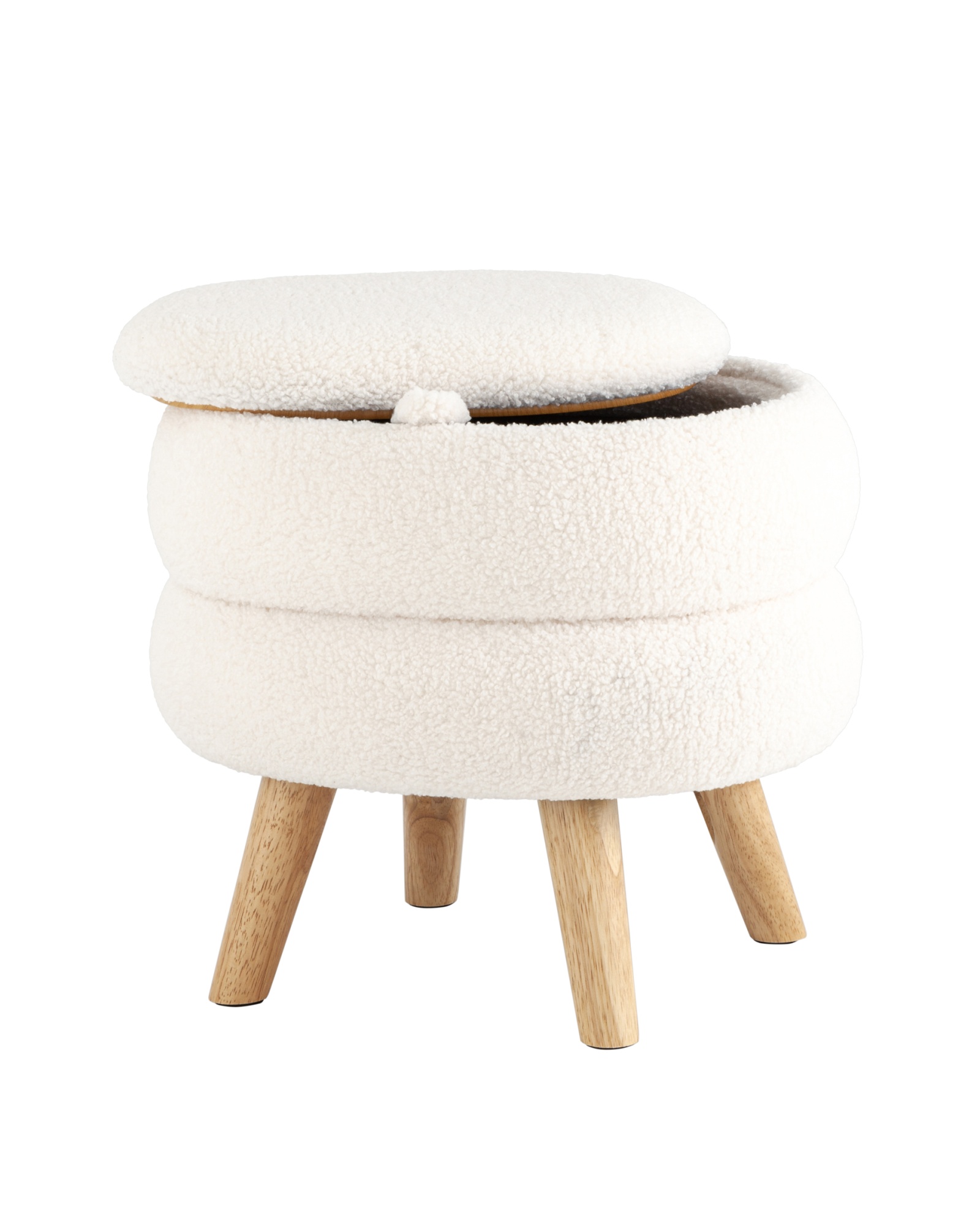 Пуф с ящиком Винни M тедди белый Stool Group