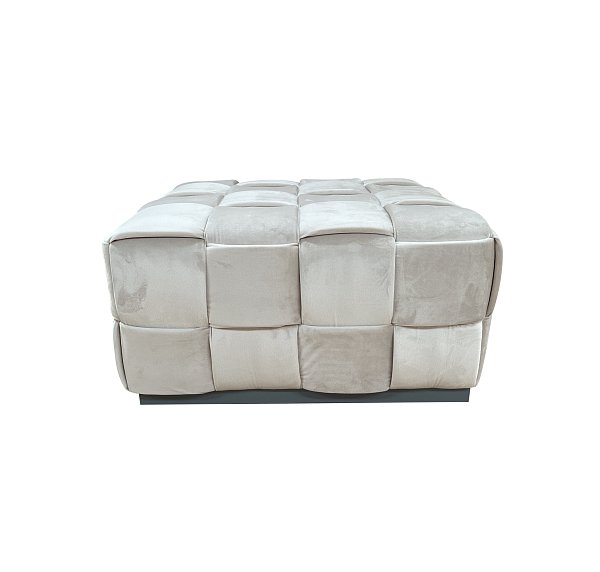 Пуф плетеный велюровый светло-бежевый Garda Decor N-PUF-222 SVB