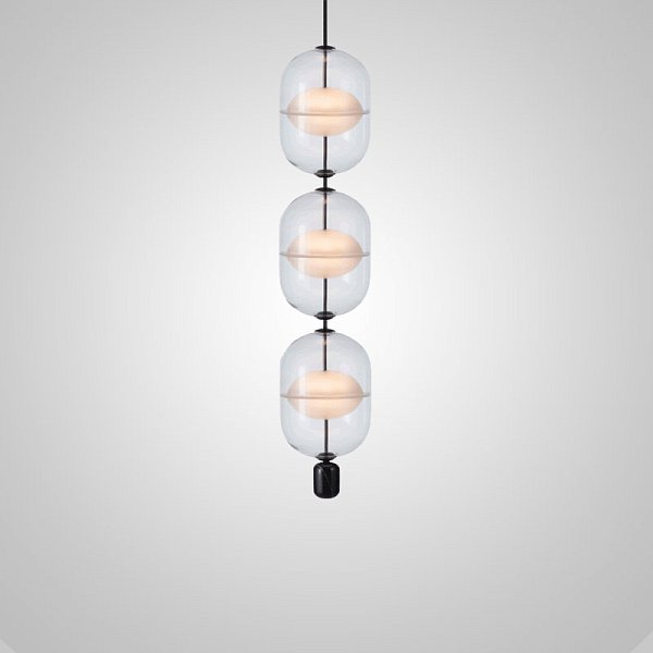 Подвесной светильник PLATTE 3 black 3000К by ImperiumLoft