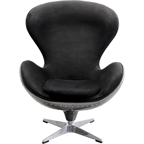 Кресло вращающееся Lounge Black Gun Metal KARE 87908