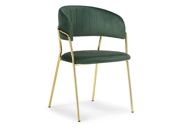 Стул Woodville Kamelia dark green / gold 15317