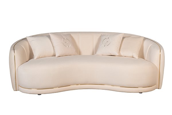 Диван трехместный велюровый бежевый Garda Decor 102AN-33831