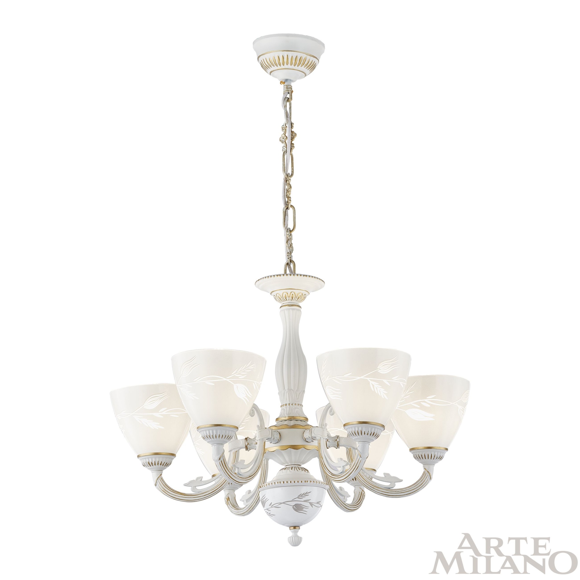 Люстра с плафонами 343659/6 WT+G Arte Milano