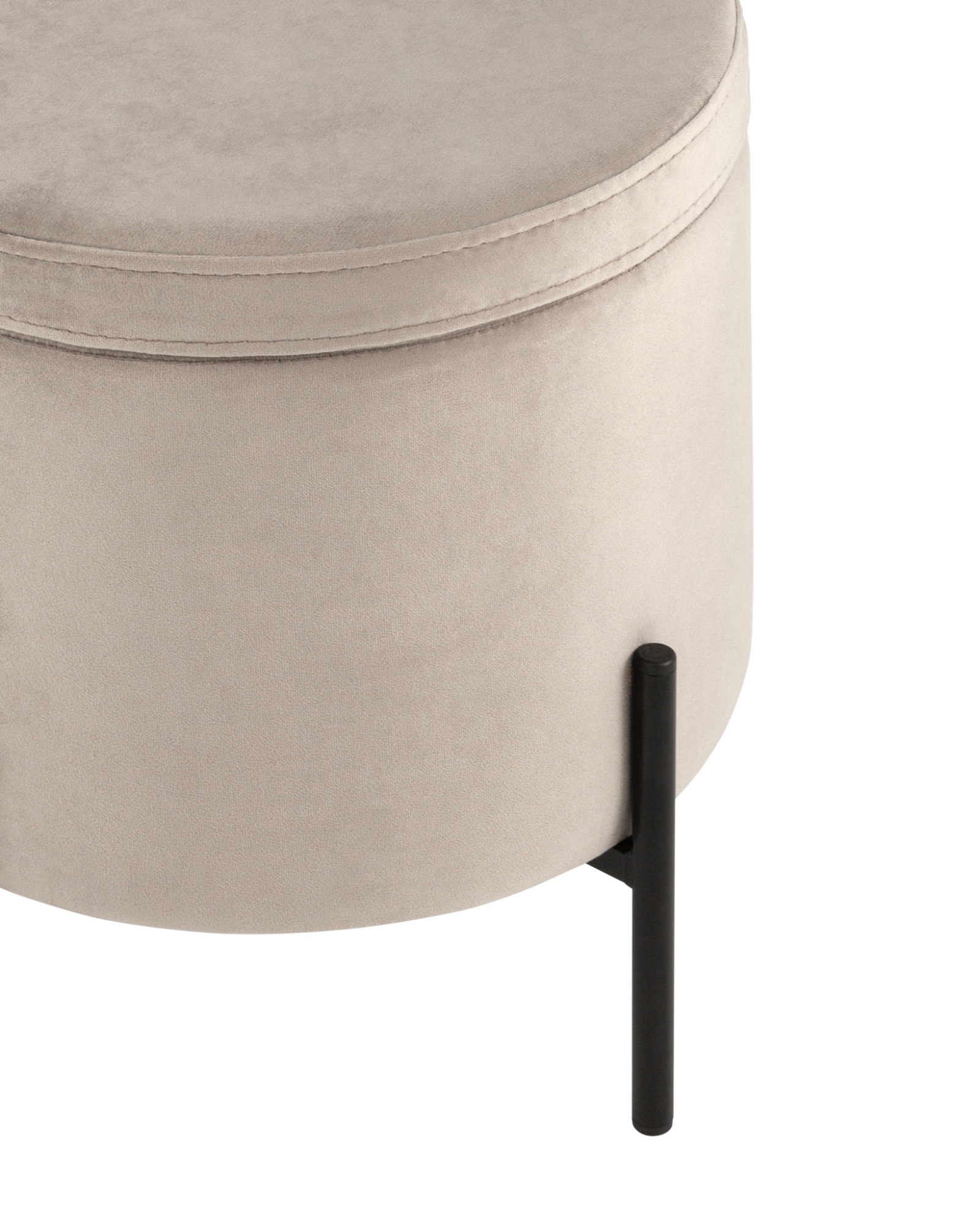 Пуф Грейс с ящиком велюр серо-бежевый Stool Group