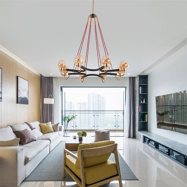 Люстра MONTALEMBERT by Studios 8 lamps Black/Amber by ImperiumLoft