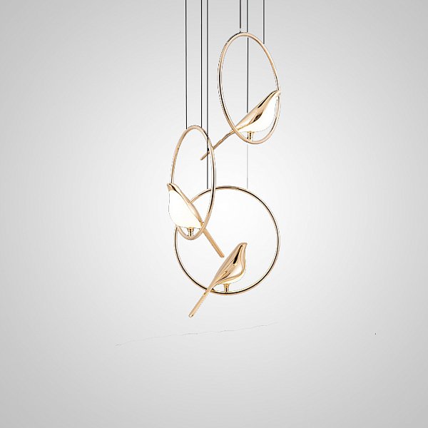 Подвесной светильник NOMI 4 gold black 3000К by ImperiumLoft