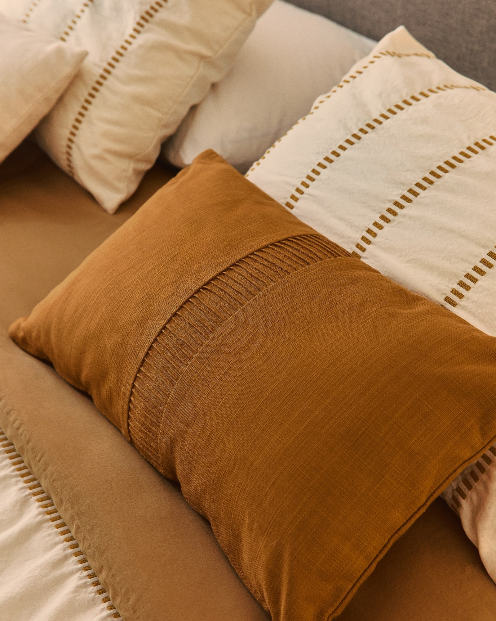 Чехол для подушки Luadia из оранжевого хлопка с плиссировкой, 30 x 50 см La Forma 481255