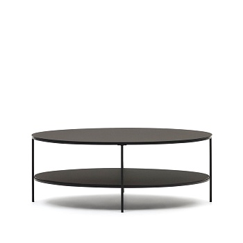 Fideia Кофейный столик из закаленного стекла и металла с матовой черной отделкой Ø 110 x 65 см La Forma (ex Julia Grup)
