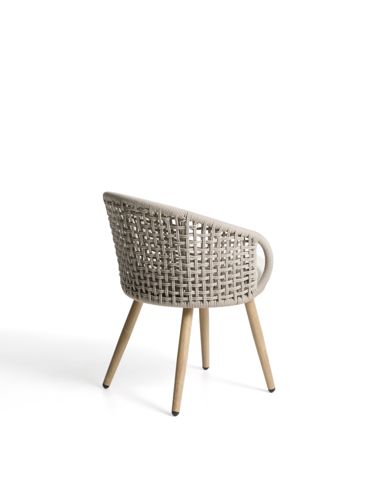 Уличный стул Lidario из алюминия с отделкой под дерево и бежевой веревки La Forma 482281