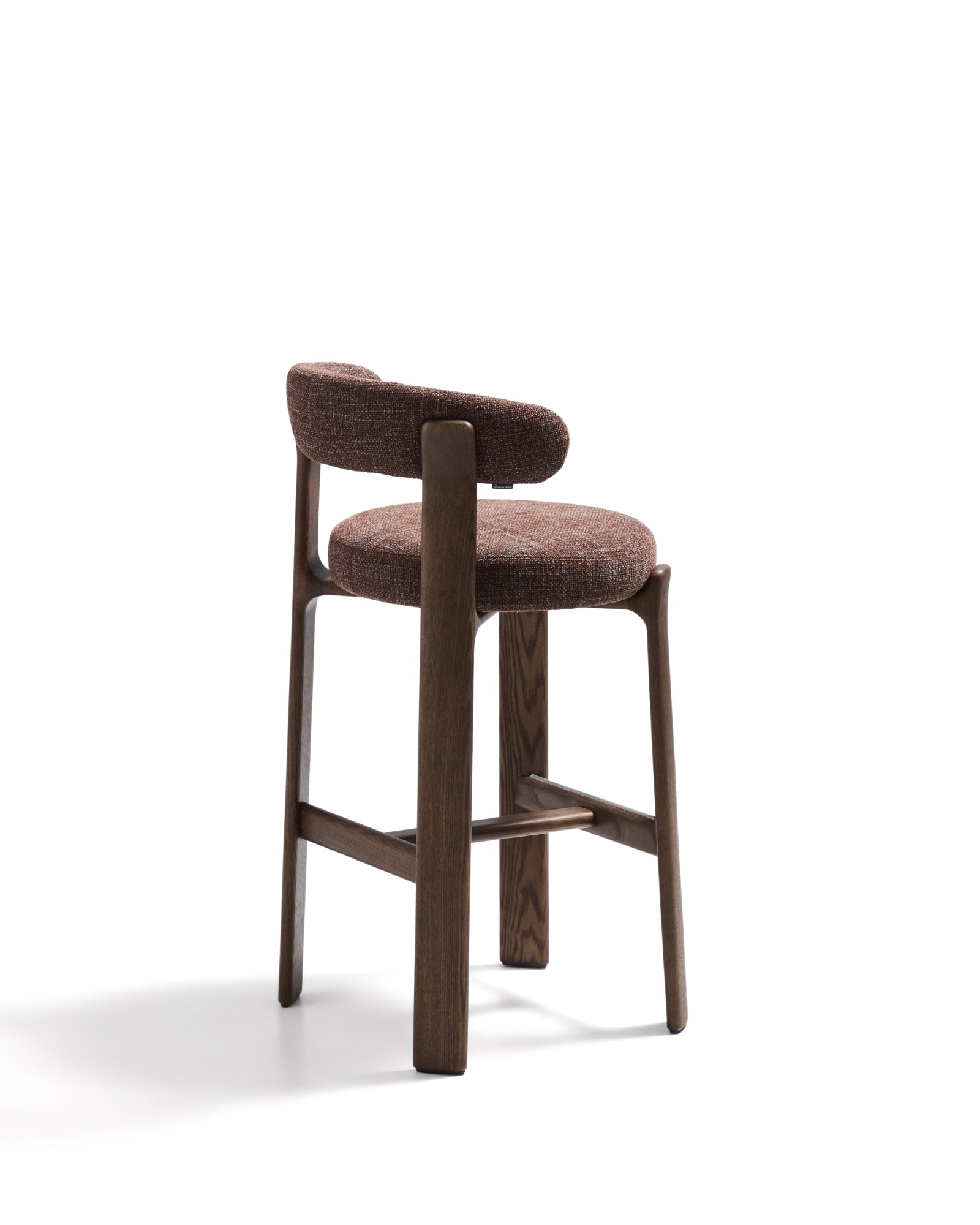 Барный стул Granite из коричневой синели и ясеня с отделкой орех 75 см La Forma (ex Julia Grup)