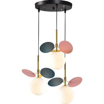 Подвесной светильник MATISSE TRIO Multicolor / Black disc by ImperiumLoft