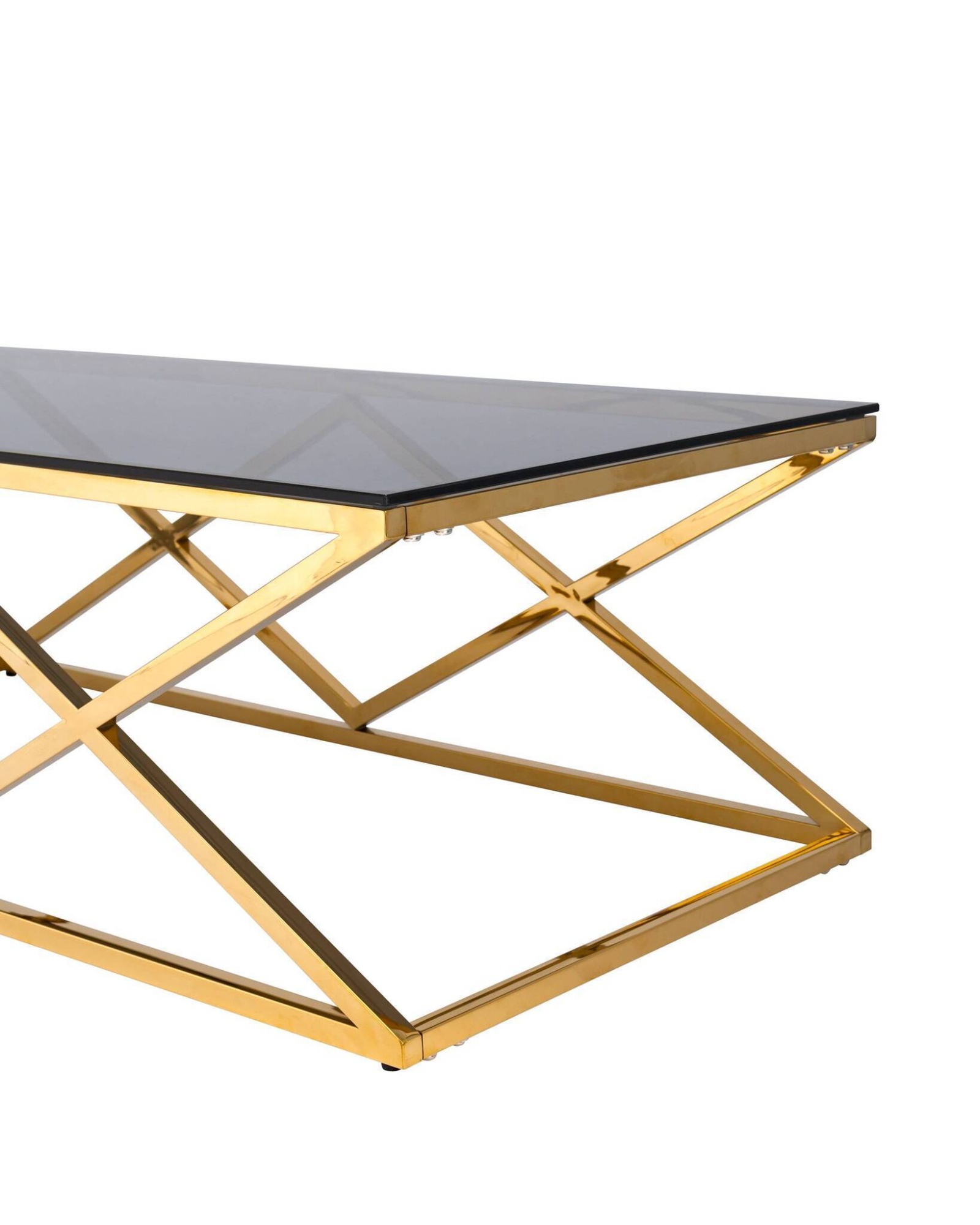 Журнальный стол 120*60 ИНСИГНИЯ золото стекло smoke Stool Group