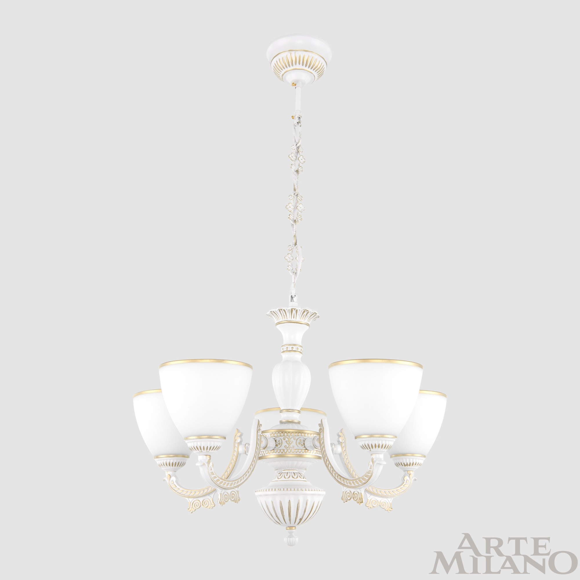 Люстра с плафонами 342837/5 WT+G Arte Milano
