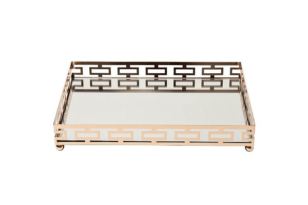 Поднос прямоугольный зеркальный/золото Garda Decor 2K389162-G