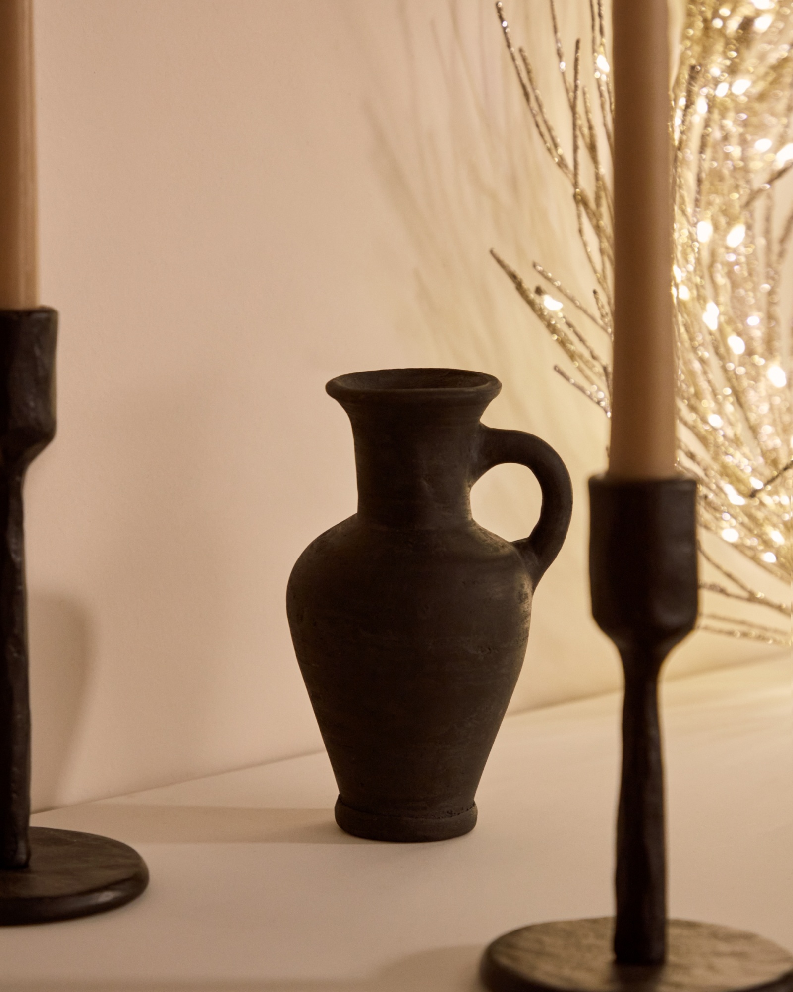 Tefare Набор из 2 ваз из терракоты в черном цвете, 18 см / 18 см La Forma (ex Julia Grup)