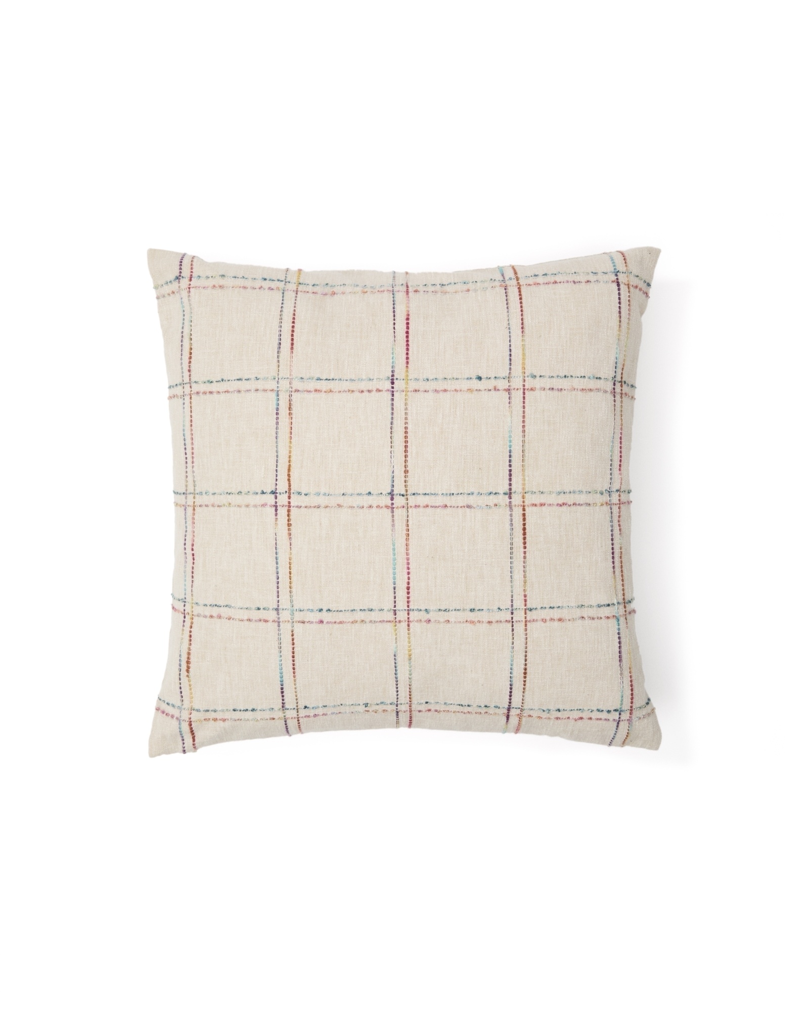 Nety Бежевый чехол для подушки с разноцветной клетчатой вышивкой 45 x 45 см La Forma (ex Julia Grup)