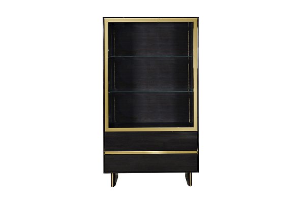 Витрина темный шпон/лак/золото Garda Decor 84HB-297VITR