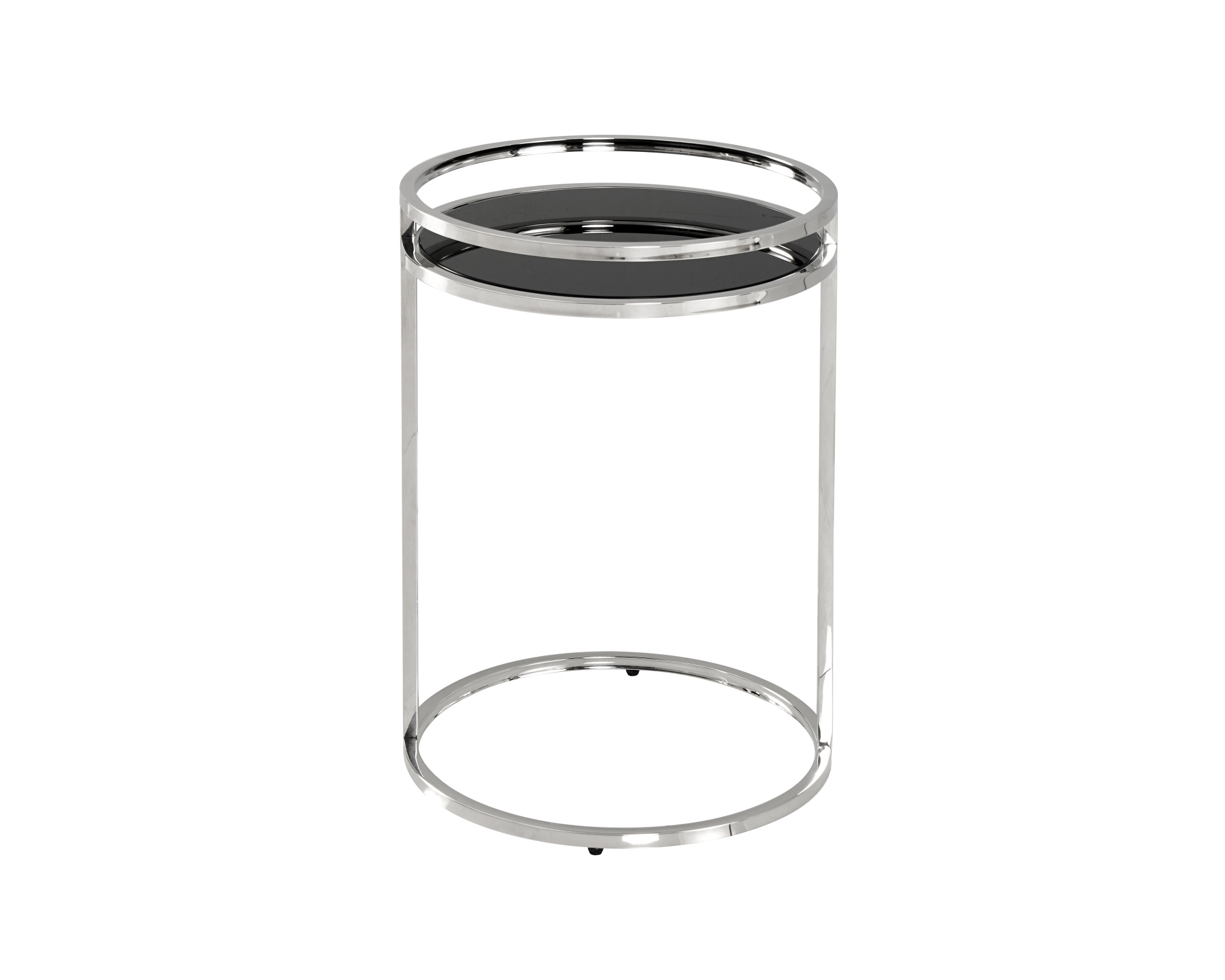 Журнальный столик Гестия 41*60см стекло черное сталь серебро Stool Group