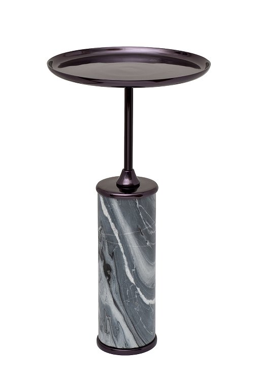 Столик журнальный мрамор/метал черный Garda Decor 69-22465