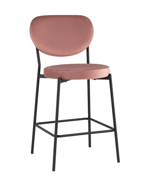 Стул полубарный Барбара NEW велюр пыльно-розовый Stool Group
