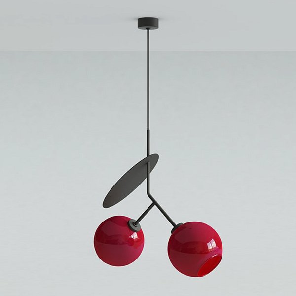 Подвесной светильник CHERRY D50 Black/Red by ImperiumLoft